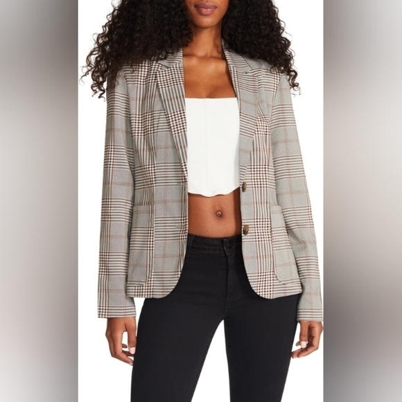 Steve Madden Talkshow Host Plaid Print Blazer sz S - Picture 1 of 9